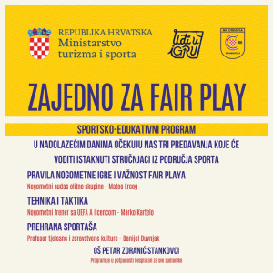 NOGOMETNI KLUB STANKOVCI PROVODI PROJEKT &bdquo; ZAJEDNO ZA FAIRPLAY&ldquo;